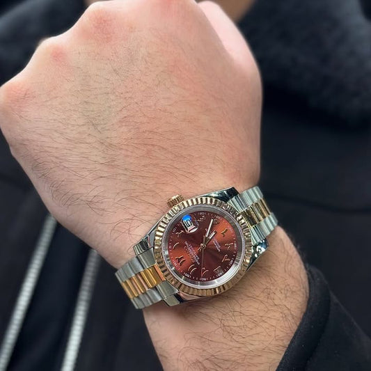 Two-Tone Arabic Dial Watch – Sophisticated & Striking
