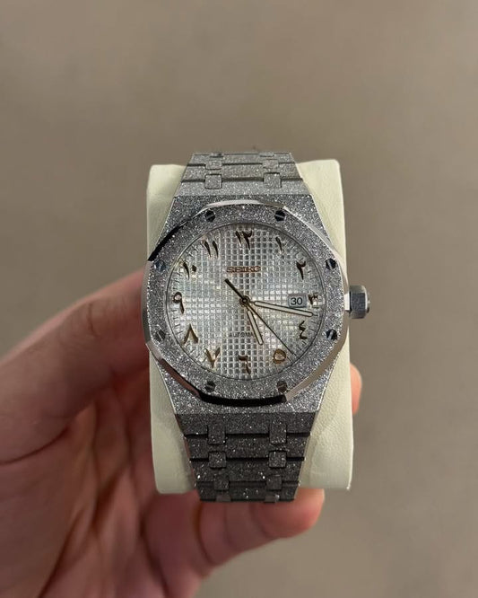 Frosted Steel Seiko – Arabic Dial Edition